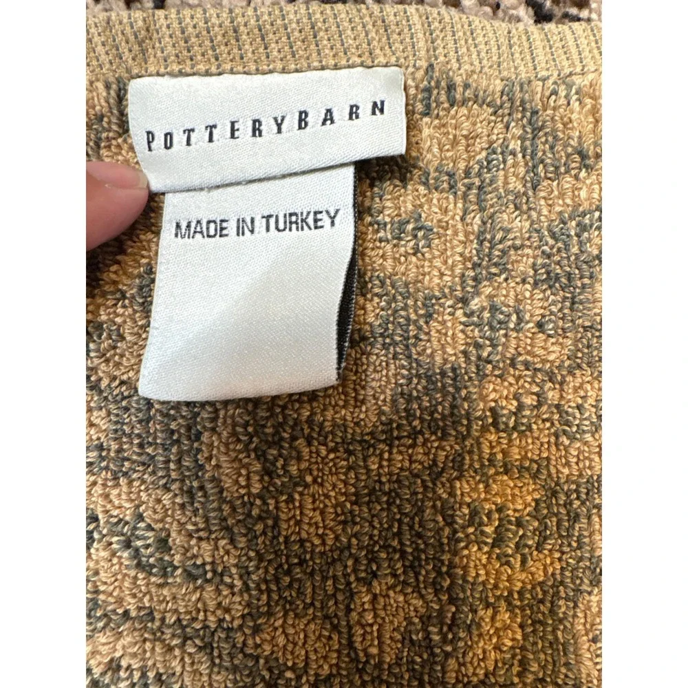 Pottery Barn Vintage Leopard Cheetah Print Washcloth Wash Cloth Lot of 3 Brown